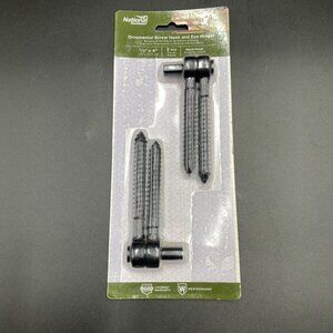 National Hardware Ornamental Screw Hook and Hinges 1/2" x 4" Black New